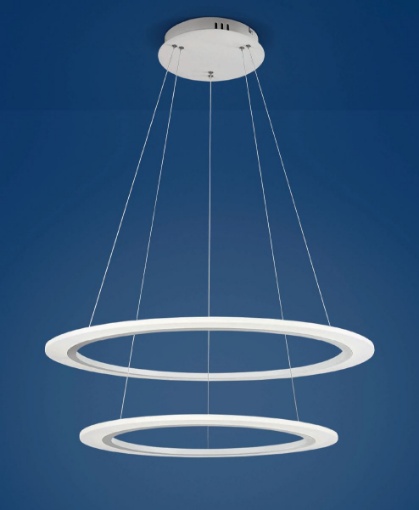 Immagine di Lampadario Soggiorno Doppio Anello Led 53w 3000k Acryled Affralux