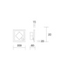 Immagine di Applique Squadrata Luce Decorativa Parete Quattro 20cm Led 19w 3000k Affralux