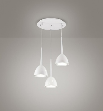 Immagine di Lampada A Sospensione Coni Bianchi Per Cucina Moderna Bell Affralux