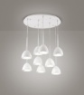 Immagine di Lampadario Cascata Pendenti Cono Bianco Moderno 9 Luci E27 Per Salone Bell Affralux