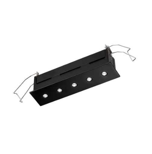 Immagine di Modulo 5 Mini Faretti Led Da Incasso Nero 9w Ottica 30 Isyluce Exacta 738B