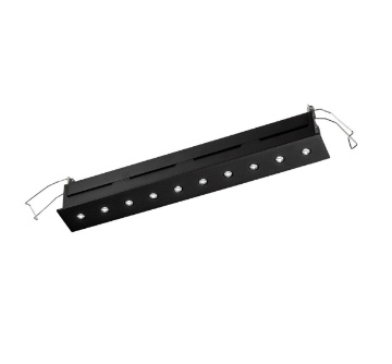 Immagine di Faro Da Incasso Nero Modulo 10 Faretti Led 18w Ottica 30 Isyluce Exacta 739B