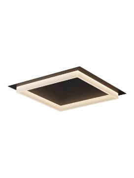 Immagine di Plafoniera Nera Quadrata Cornice Luminosa Led CCT 50w Perimetro Smarter