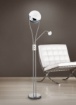Immagine di Piantana Sfera Led Chris Cromo e Luce da Lettura Orientabile Trio Lighting