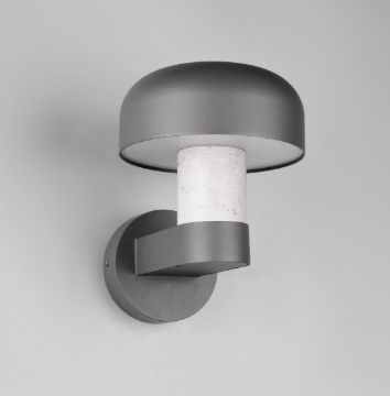 Immagine di Applique Moderna Da Esterno Fungo Grigio Cemento Fraser Trio Lighting