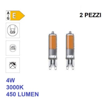 Immagine di Lampadina G9 Vetro LED 4W 3000k Luce Calda 450 Lumen - 2 PEZZI