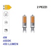 Immagine di Lampadina G9 Vetro LED 4W 4000k Luce Naturale 450 Lumen - 2 PEZZI
