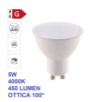 Immagine di Lampadina GU10 LED 5w 4000k 450 Lumen Luce Naturale Ottica 100°