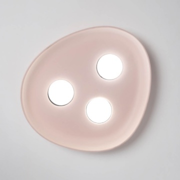 Immagine di Plafoniera Ceramica Rosa Ovale Plettro 3 Luci Led Gx53 Reloaux Vivida
