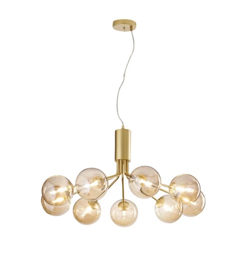 Immagine di Lampadario Contemporaneo Honey S9 Sfere Vetro G9 Led Luce Ambiente Design