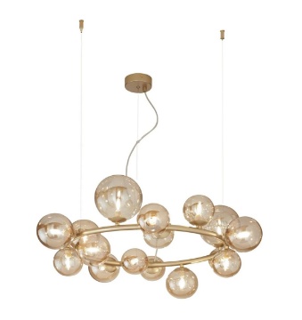 Immagine di Lampadario Circolare 16 Luci Sfere Vetro Per Soggiorno Honey S16 Fan