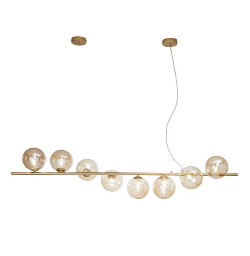 Immagine di Lampadario Luminoso Per Tavolo Honey 8 Luci Sfere Vetro Fan