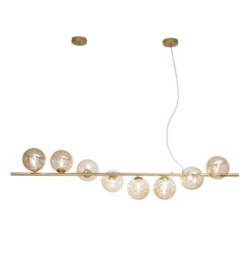 Immagine di Lampadario Luminoso Per Tavolo Honey 8 Luci Sfere Vetro Luce Ambiente Design