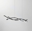 Immagine di Lampadario Moderno Profili Ondulati Per Tavolo Kinetic Nero Led CCT Luce Ambiente Design