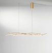Immagine di Lampadario Da Tavolo Design Ondulato Kinetic Oro Led CCT Luce Ambiente Design