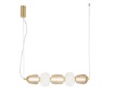 Immagine di Lampadario Design Oro Barra Led Con Vetri Bianco Ambra 40w 3000k Totem Fan Europe