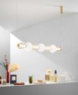 Immagine di Lampadario Barra Led 3000k Oro Con Vetri Bianco Ambra Totem Fan Europe