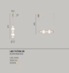 Immagine di Lampadario Barra Led 3000k Oro Con Vetri Bianco Ambra Totem Fan Europe