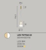 Immagine di Lampada Pendente Per Comodini Sospensione Led 3000k Con Vetri Ambra Bianco Totem Fan Europe