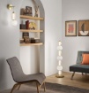 Immagine di Applique Oro Led 3000k Pendenti Vetro Bianco Ambra Totem Fan Europe