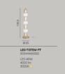 Immagine di Piantana Moderna Per Salotto Barra Led Oro Con Vetri Ambra Bianco 3000k Totem Fan Europe