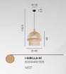 Immagine di Lampadario Cesta Legno Chiaro Rattan Sibilla Fan Europe