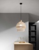 Immagine di Lampadario In Legno Chiaro Cesta Rattan Design Scandinavo Sibilla Fan Europe