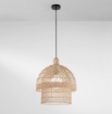 Immagine di Lampadario In Legno Chiaro Cesta Rattan Design Scandinavo Sibilla Fan Europe