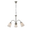 Immagine di Lampadario 3 Luci Bracci Metallo Nichel e Paralumi Bianchi Vetro 1162 Fan Europe