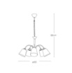 Immagine di Lampadario Bracci Oro Con Vetri Bianchi 5 Luci Per Soggiorno Classico 1162/5 Fan Europe