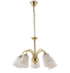 Immagine di Lampadario Bracci Oro Con Vetri Bianchi 5 Luci Per Soggiorno Classico 1162/5 Fan Europe