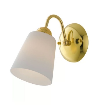 Immagine di Applique Classica Oro Con Vetro Cono Bianco 1162 Fan Europe