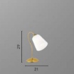 Immagine di Abat-jour Di Metallo Oro Con Vetro Bianco Per Camera Da Letto Classica 1162 Fan Europe
