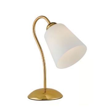 Immagine di Abat-jour Di Metallo Oro Con Vetro Bianco Per Camera Da Letto Classica 1162 Fan Europe