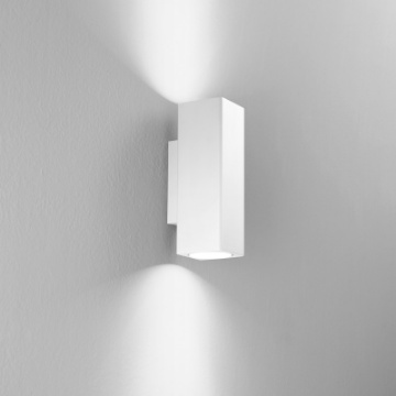 Immagine di Applique Parallelepipedo Bianco Led GU10 Mini Biemissione Duduk Fan Europe