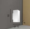 Immagine di Applique Moderna Oro Parallelepipedo Luce Sopra Sotto GU10 Duduk Fan