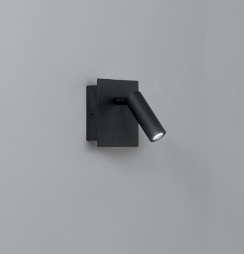 Immagine di Applique A Parete Luce Led 3000k Orientabile Nero Per Camera Da Letto Dickens Fan