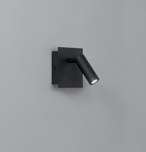 Immagine di Applique A Parete Luce Led 3000k Orientabile Nero Per Camera Da Letto Dickens Fan