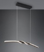 Immagine di Lampadario Design Barra Attorcigliata Nero Led 18w 3000k Ginko Trio
