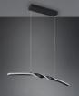 Immagine di Lampadario Design Barra Attorcigliata Nero Led 18w 3000k Ginko Trio