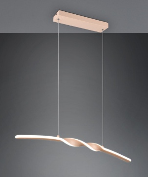Immagine di Lampadario Led Barra Attorcigliata Sabbia Moderno 18w 3000k Ginko Trio