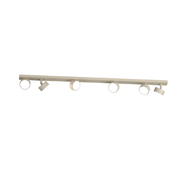 Immagine di Lampada Da Soffitto Binario Fisso 115cm Sabbia Con 6 Faretti Led Orientabili Gx53 Edra Top Light