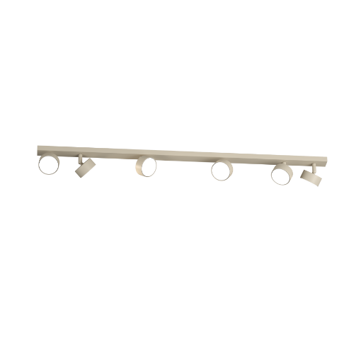 Immagine di Lampada Da Soffitto Binario Fisso 115cm Sabbia Con 6 Faretti Led Orientabili Gx53 Edra Top Light