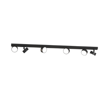Immagine di Lampada A Binario Fisso Nero 115cm Con 6 Faretti Led Orientabili Gx53 Edra Top Light
