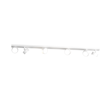 Immagine di Plafoniera A Binario Bianca 115cm Con 6 Faretti Led Orientabili Gx53 Edra Top Light