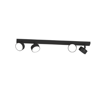 Immagine di Plafoniera A Binario 70cm Nero Con 4 Faretti Orientabili Led Gx53 Edra Top Light