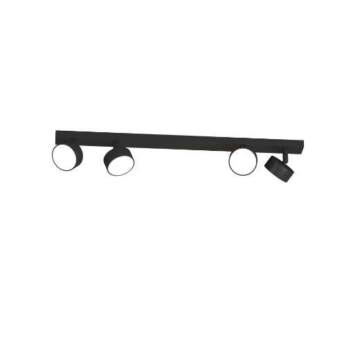 Immagine di Plafoniera A Binario 70cm Nero Con 4 Faretti Orientabili Led Gx53 Edra Top Light