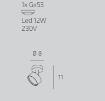 Immagine di Faretto Orientabile Sabbia Spot Led Gx53 Da Parete Soffitto Edra Top Light
