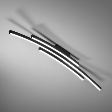 Immagine di Plafoniera Vivida Bow Nero Bacchette Led 48w 3000k Design Moderno