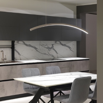 Immagine di Sospensione Curva Da Tavolo Moderna Led 30w Switch 3000k-4000k Bow Vivida